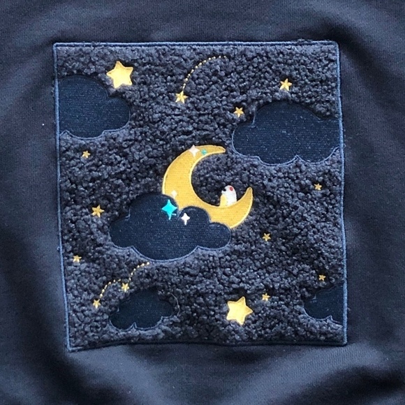 MakoHouse, Cropped, Goodnight, Sleepy, Navy, Crewneck, Sweatshirt, Size S, NWOT - Picture 5 of 11